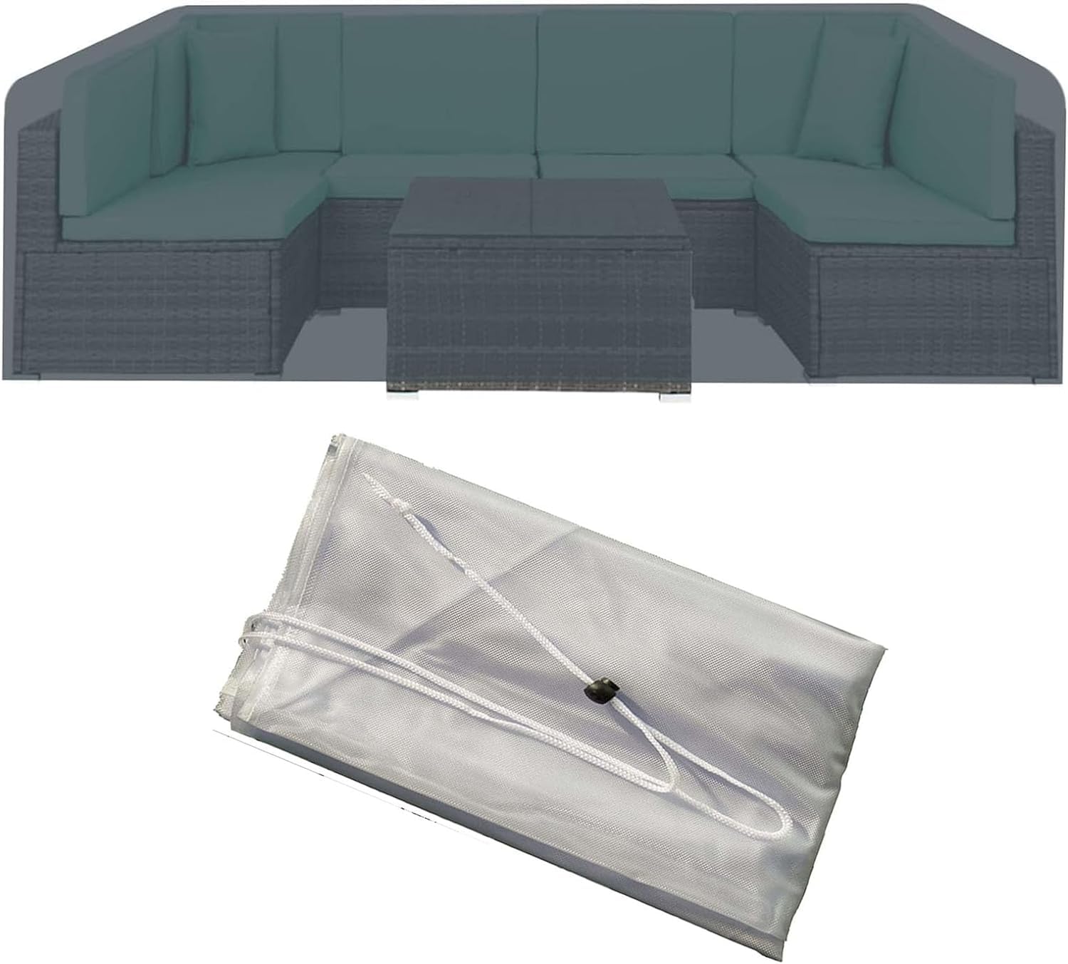 Copertura for mobili da Giardino Foglio in PVC for Esterni Impermeabile e Resistente, Anti-UV, Neve e Vento(Size:200x160x70cm/78.7x63x27.6in)