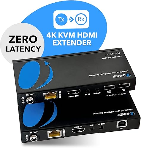 Miniatura 3 de OREI Extensor HDMI 4K KVM a través de LAN HDBaseT PoC Cable único CAT5e/CAT6A/CAT7 4K 60Hz - Hasta 400 pies 4:4:4 - Control remoto, teclado, mouse,