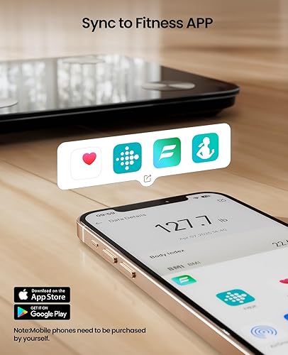 Miniatura 6 de Báscula para peso corporal, báscula digital inteligente para baño con IMC, grasa corporal, masa muscular, escala precisa de composición corporal de