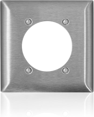 Leviton Placa de pared de 2 segmentos, tamaño estándar, acero inoxidable magnético, serie C, SL701