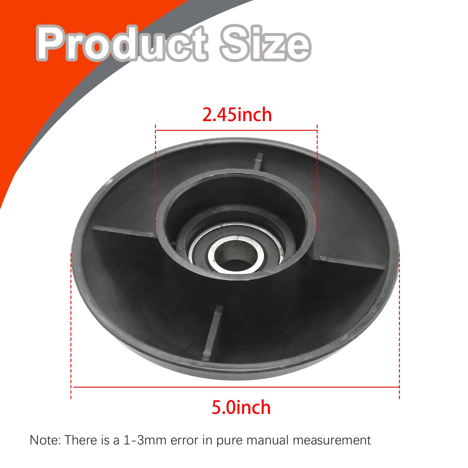 532182217 - Conjunto de bola y perno para cortacésped, repuesto para Husqvarna modelo HU625WT HU625HWT HU675HWT, sustituye a 532180334 180334 182217 180337