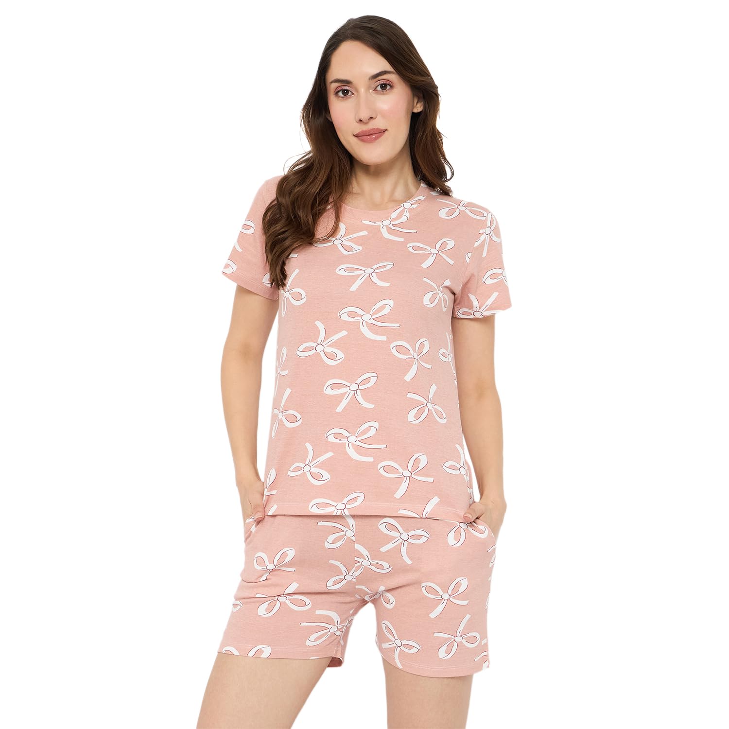 camey Night Suit Set for Women | Printed Cotton Top & Shorts Set for Women-picture-36