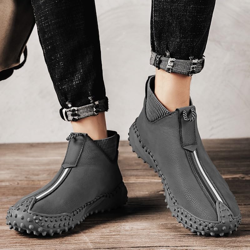 Men's Retro Soft Sole Slip-on Casual Shoes Fashionable Patchwork Round Toe Oxford Shoes Men Comfortable Versatile Shoes for Travel Driving Mountaineering3