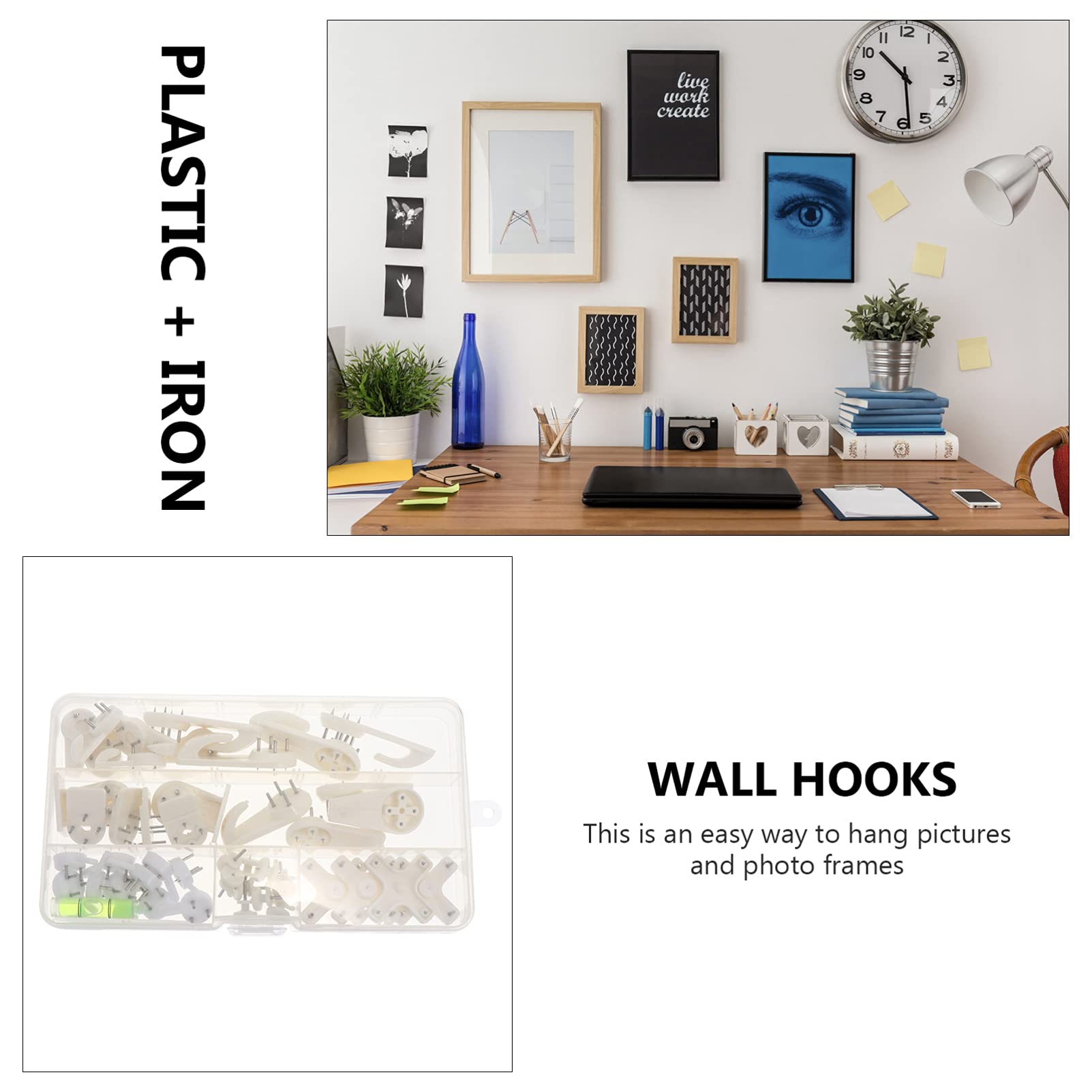 Abaodam Ganchos De Marco De Fotos y Pinturas Ganchos De Pared Sin Perforar Fijación Invisible Para Decoración Del Hogar Fácil Instalación y Almacenamiento