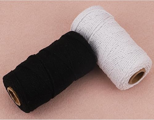 Miniatura 10 de Carrete de hilo de algodón de 656 pies de 10 capas, cuerda para manualidades y envoltura de regalos (naranja)