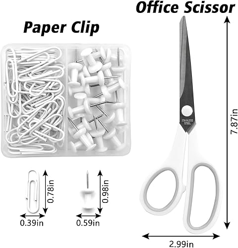 Miniatura 3 de UPIHO - Suministros de oficina blancos, accesorios de escritorio blancos, juego de grapadora y dispensador de cinta para mujeres con grapadora,