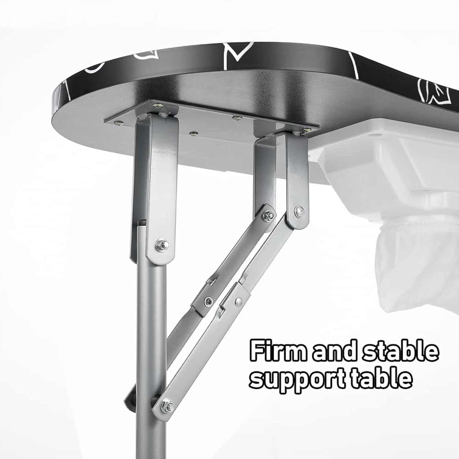 LEIBOU Professional 35''L Portable & Foldable Manicure Table Nail Technician Desk Workstation Salon Spa with Magnifier USB LED Lamp,Fan dust Collector,Sponge,Carrying Bag (Black Flower)