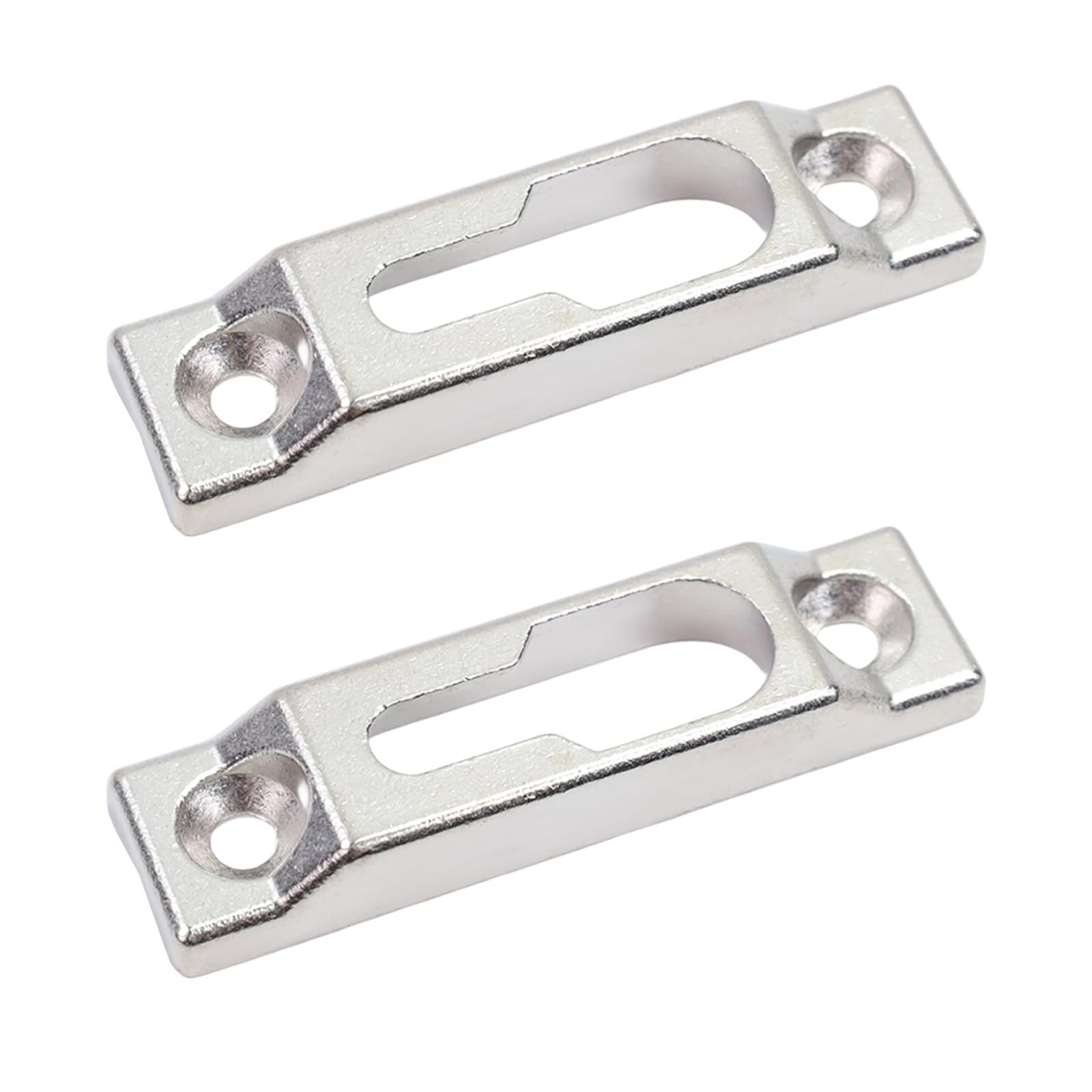 Mewutal 2pcs Hook Style Patio Sliding Door Keepers Silver Zinc Alloy Sliding Glass Door Lock Keeper Latch Hardware Replacement