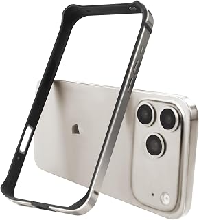 New Aluminum Frame Metal Bumper Frame Slim Hard Case Cover for iPhone17Pro, Metal Frame with Soft Inner Bumper, Raised Edge Protection (Gray, for iPhone17Pro)