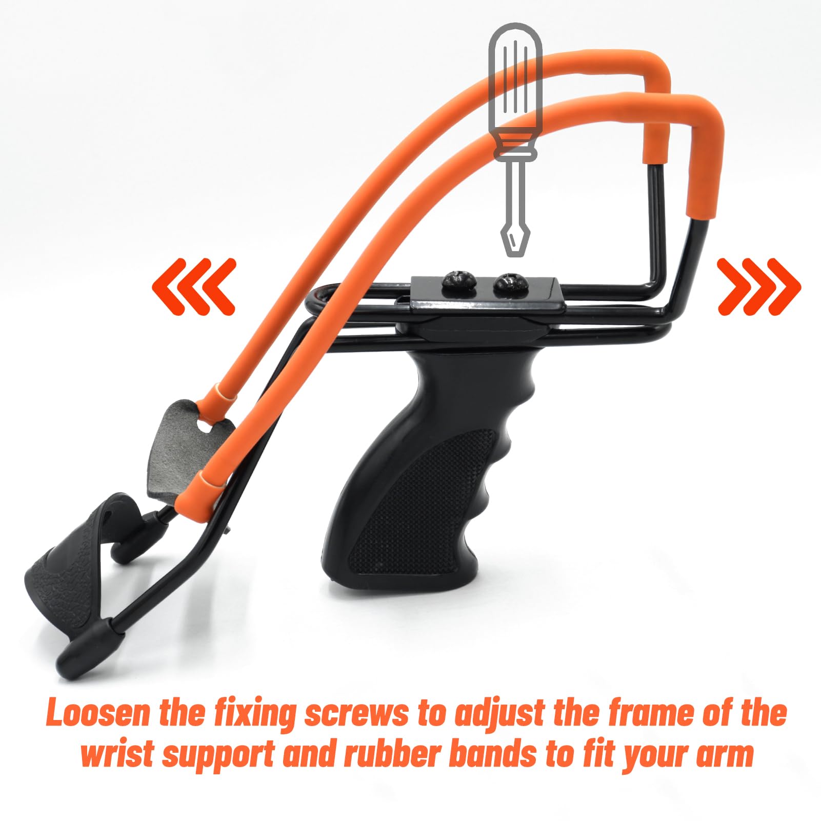 HANDBAIGE Hunting Slingshot with Adjustable Frame Powerful Wrist Slingshots with 4pcs Rubber Bands 50pcs Steel Ammo and 2pcs Targets for Outdoor Hunting