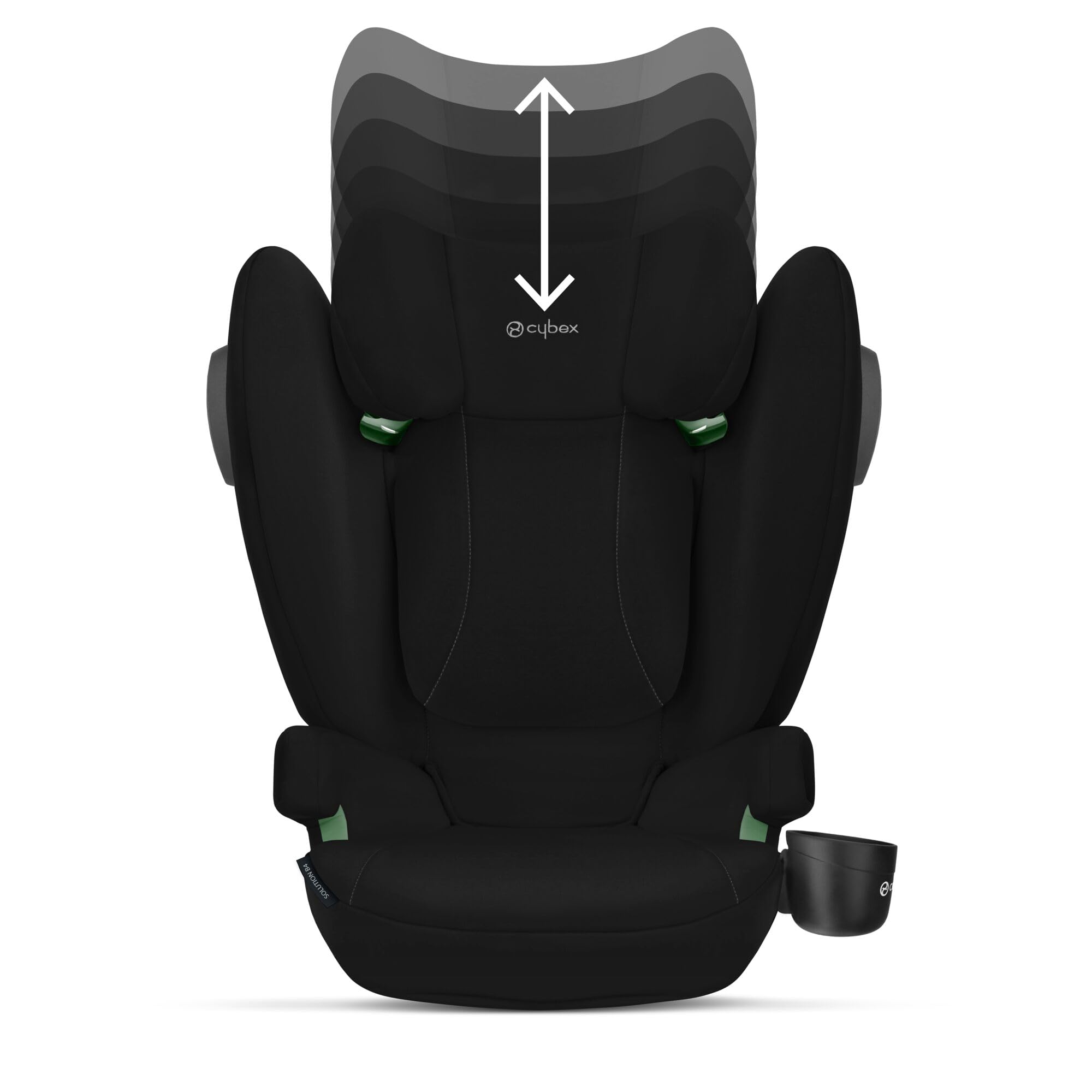 Cybex Silver Fotelik samochodowy Solution B4 i-Fix, Z uchwytem na napoje, Do samochodów z systemem ISOFIX i bez niego, Od ok. 15–50 kg / 100-150 cm, Od ok. 3 do 12 lat, Volcano Black (Wulkan Czarny)