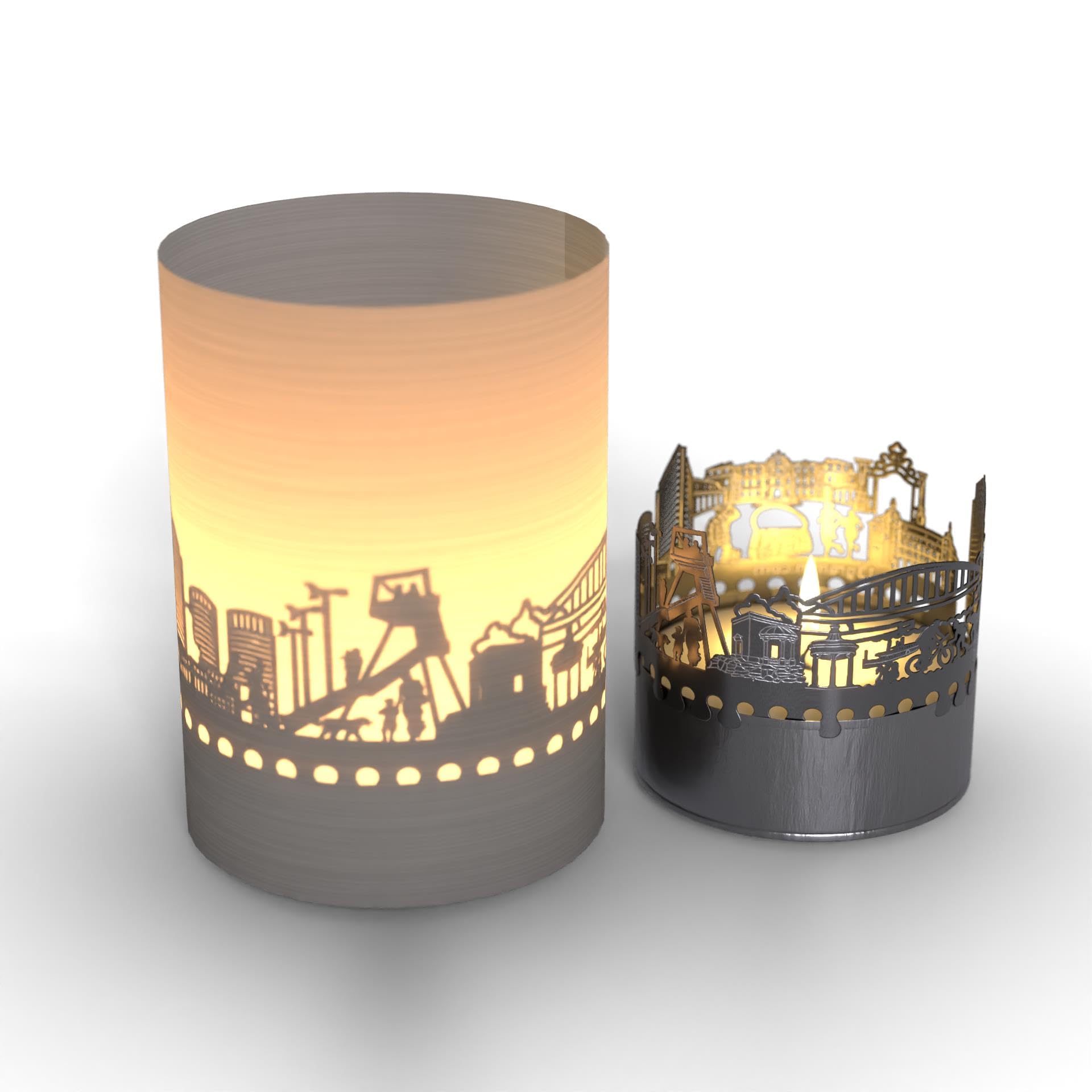 Offenbach Skyline Gift Tube Candle - Mesmerizing Shadow Play, Perfect Souvenir for Offenbach Fans, Iconic Landmarks Projection, Room Décor — image 1