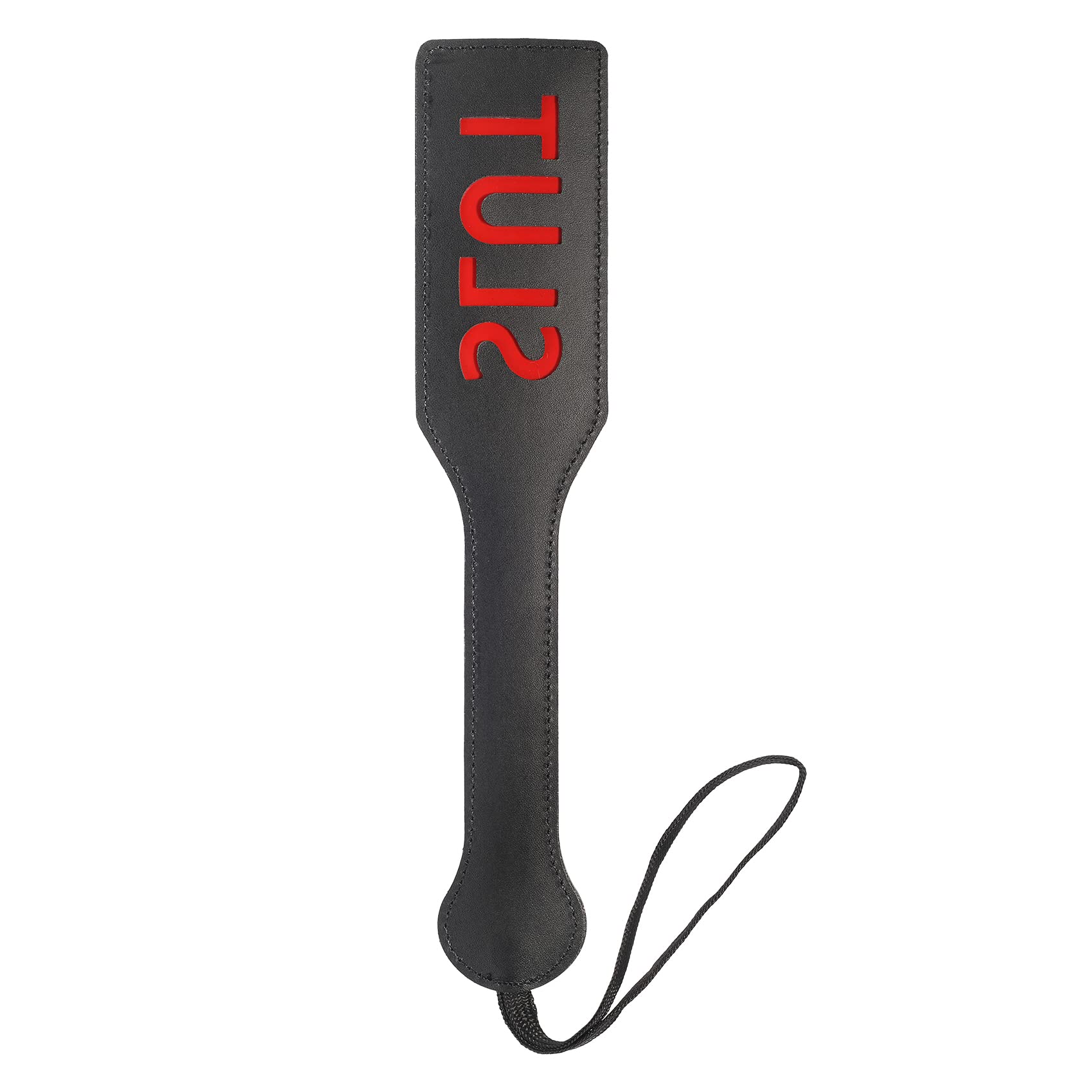 Slut Spanking Paddle, 12.6inch Faux Leather Paddles for Adults BDSM Play, Black