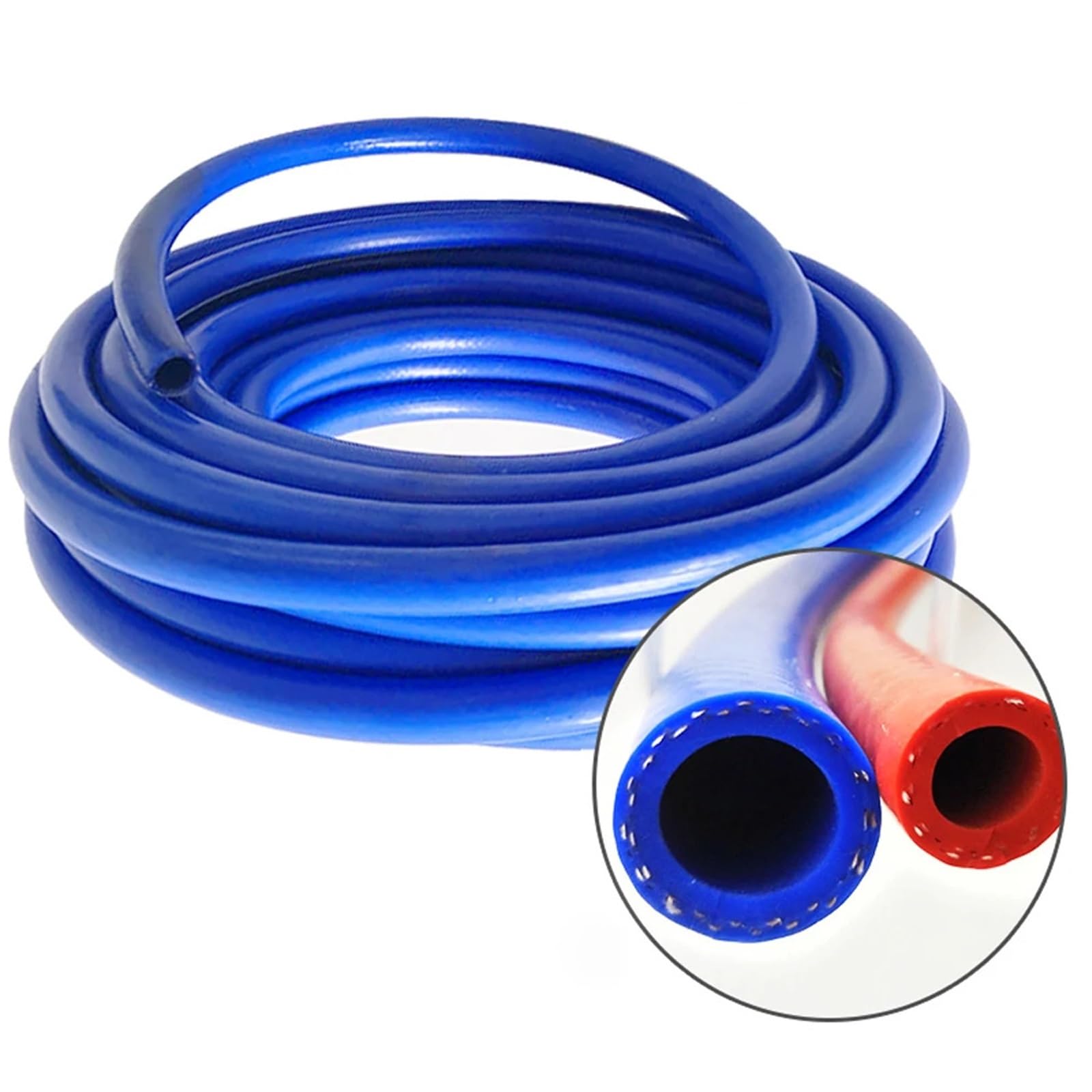 Tubo de vacío silicona rojo/azul ID 1M 6-32mm tubo agua aire manguera goma trenzada reforzada
