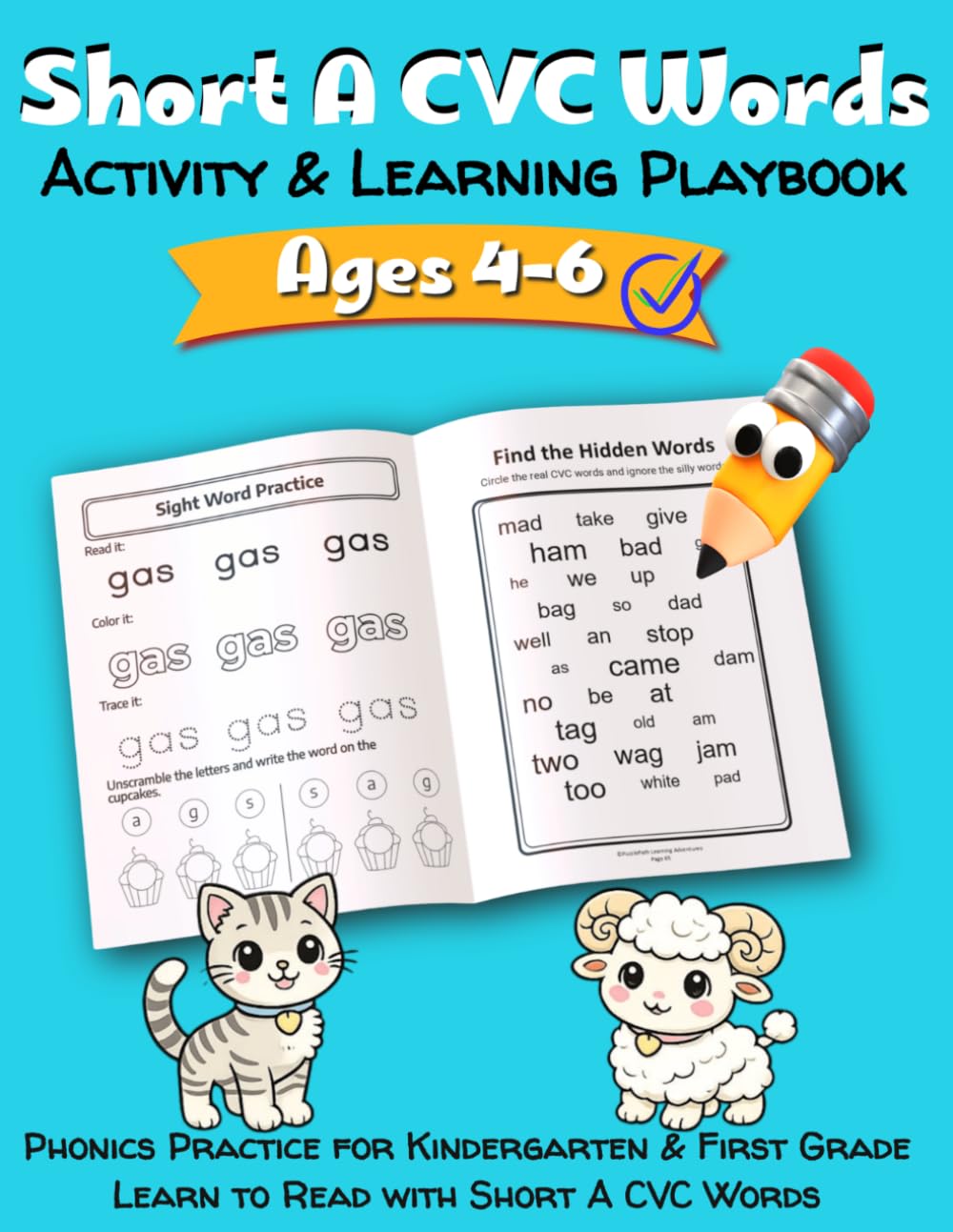 Short A CVC Words Activity & Learning Playbook: Phonics Practice for Kindergarten & First Grade | Learn to Read with Short A CVC Words | Word ... (CVC Fun! Short Vowel Phonics Series)