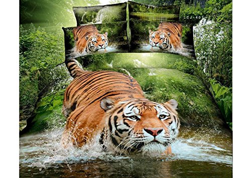 100% Cotton Tiger Bedding Bed Sheet Set Bedclothes Bedlinen Quilt Cover Set Bedding Set Choose Size - King, Queen, Twin