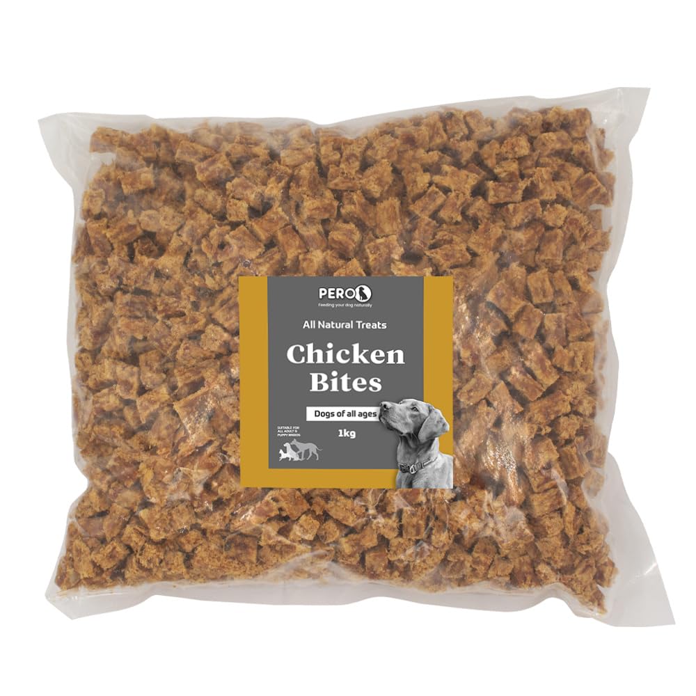 Pero Natural Dog Treats – Chicken Bites – 100% Chicken, High Protein, Grain Free, Healthy Dog Snack – 1kg Pack
