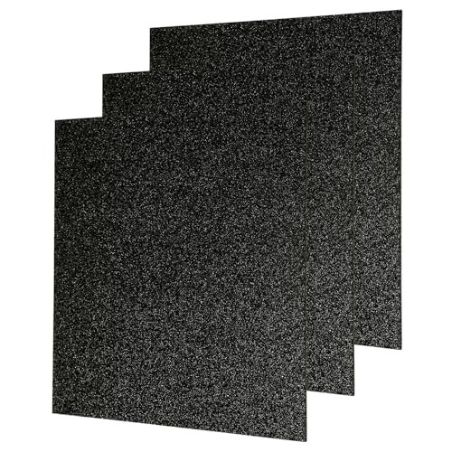 Image of MECCANIXITY 3Pcs Black Glitter Acrylic Sheets 1 /8 inch Thickness 8 inch x 8 inch Glossy PMMA Fluorescent Plastic Sheets Extruded Translucent Blanks for DIY Art Crafting Laser Cutting & Engraving