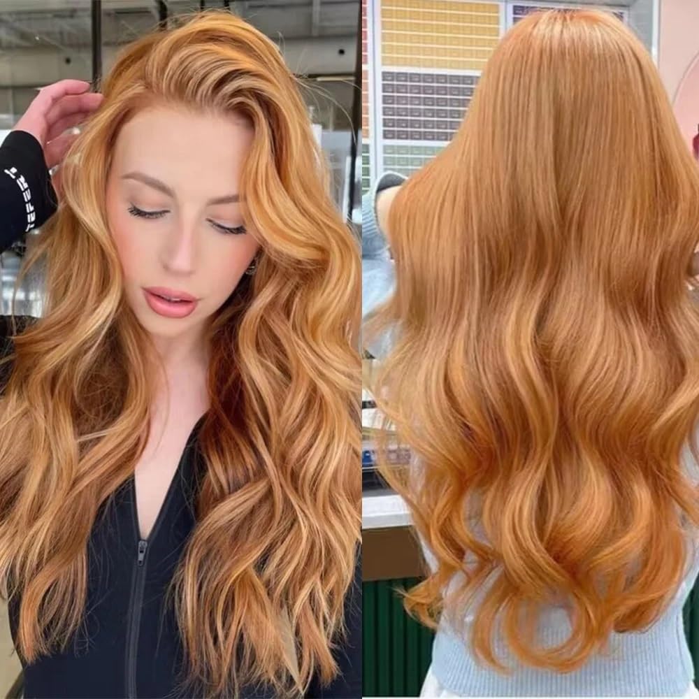 Przedłużenie na klips, naturalne włosy ludzkie Remy, ciemny blond ze złotymi refleksami, 120 g, 7 sztuk (18 cali)