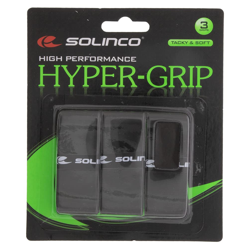 Solinco Hyper Extra Tacky Tennis Over Grip Black 3 Pack