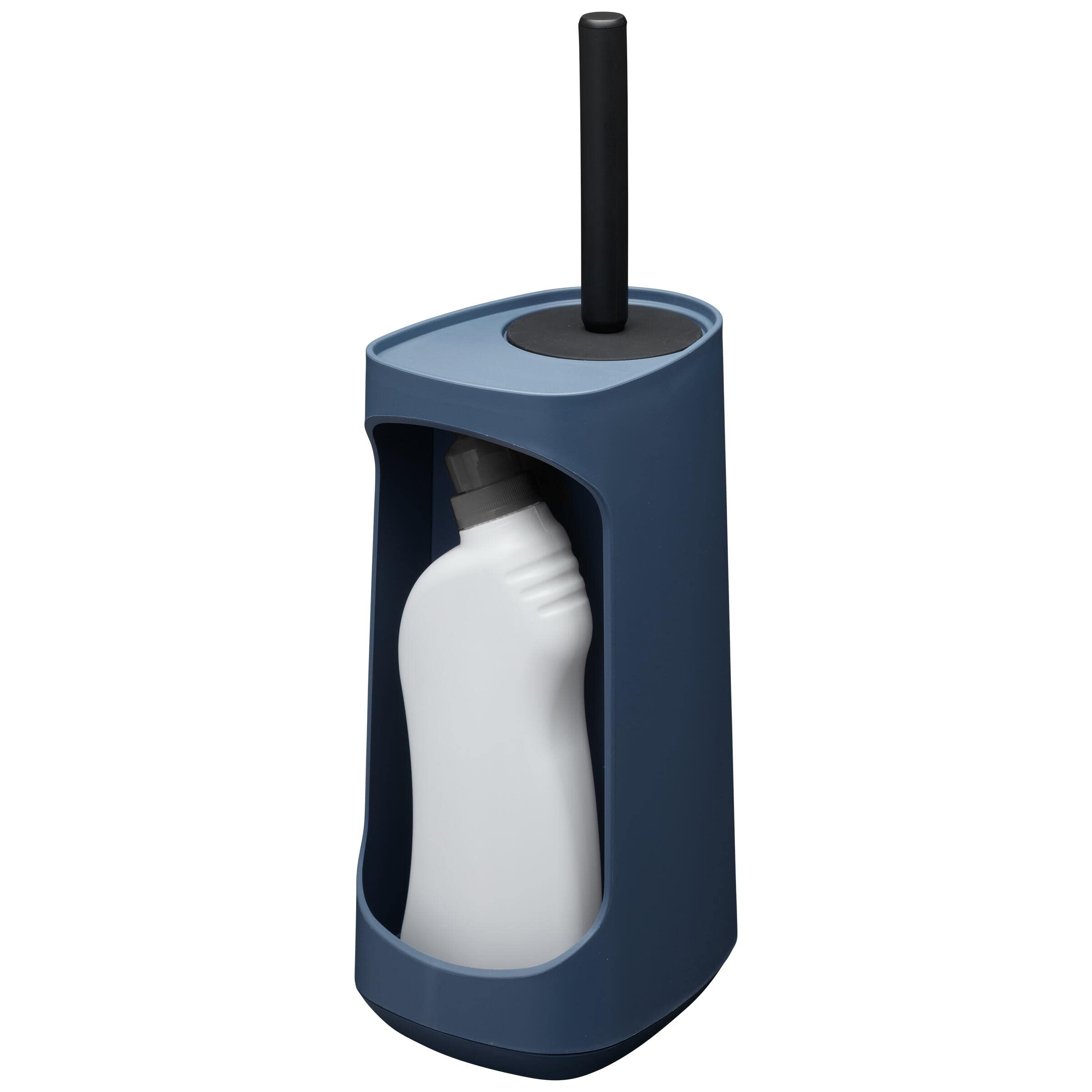 Tiger Blue/Black Tess, Toilet Brush Holder With Storage Capacity, Freestanding And Swoop® Brush Flexible, 187X145x454mm