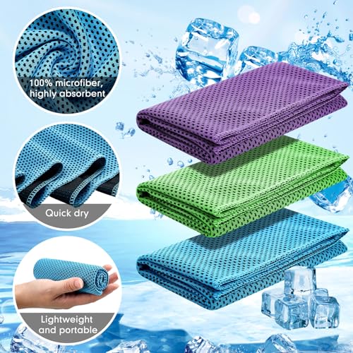 Image of Redbaker 90 Pcs Cooling Towels Bulk for Neck Face 40 inchx12 inch,Bright Color