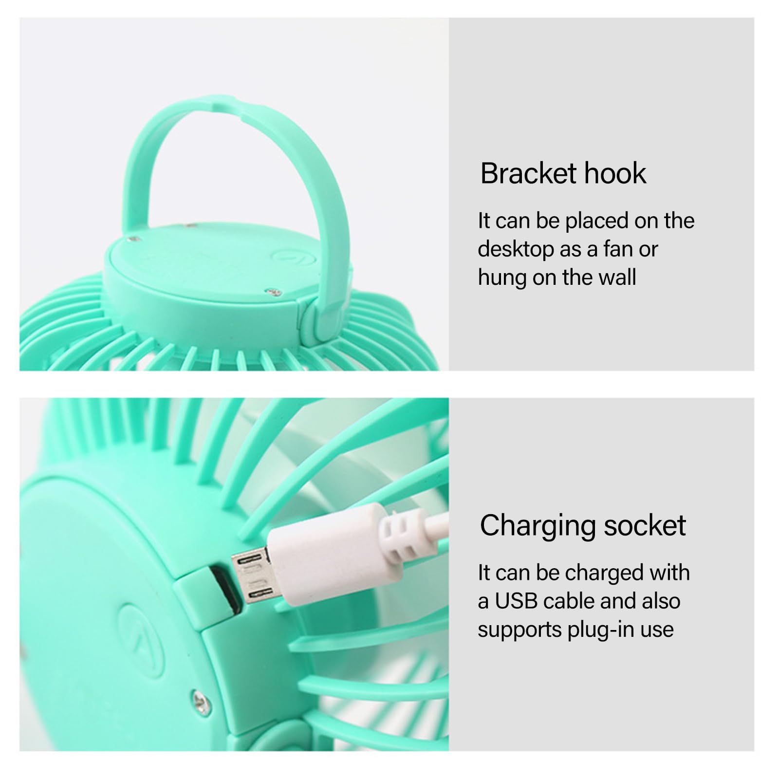 Ventilatore da tavolo USB da tavolo ventilatore da parete regolabile forte silenzioso raffreddamento per camera da letto desktop campeggio e lampada