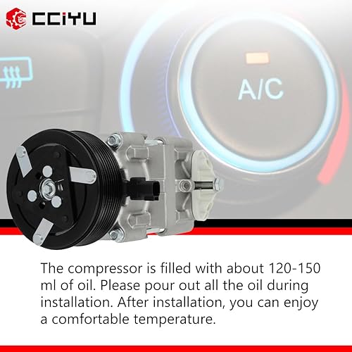 Miniatura 6 de cciyu Compresor de aire acondicionado 2008-2010 apto para Ford E-350 Super Duty 6.0L AC Pump