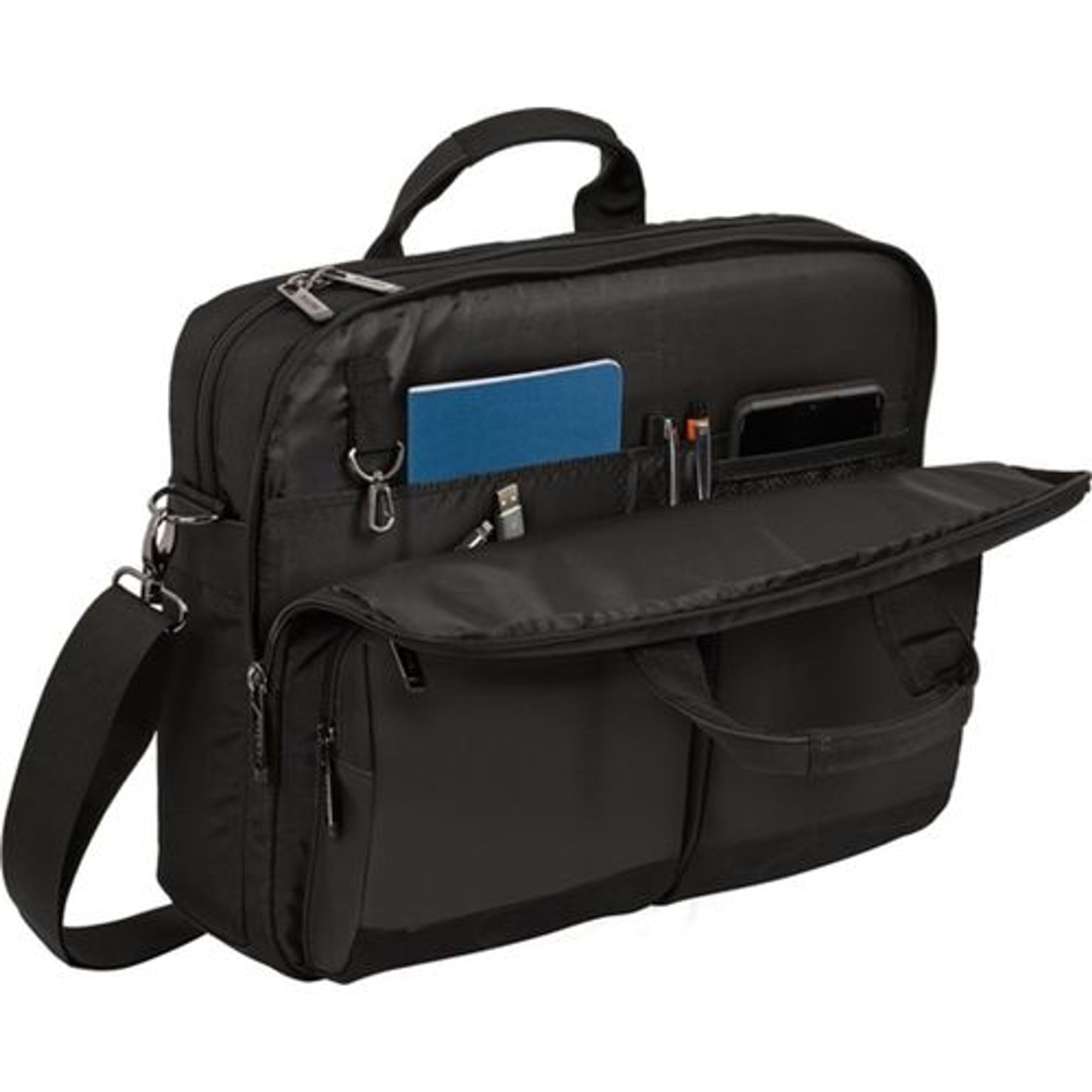 SAFTA | Maletín Portátil 15,6 Pulgadas y Tablet 10,6'' Business Black – Maletín Portátil Compartimentos Acolchados y Conexión USB Exterior, Ideal para Oficina y Viajes