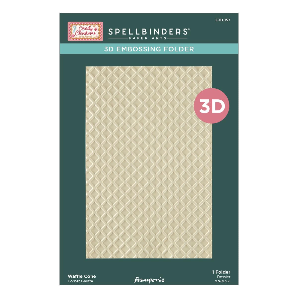 Waffle Cone 3D Embossing Folder from The Candy Christmas Collection by Stamperia