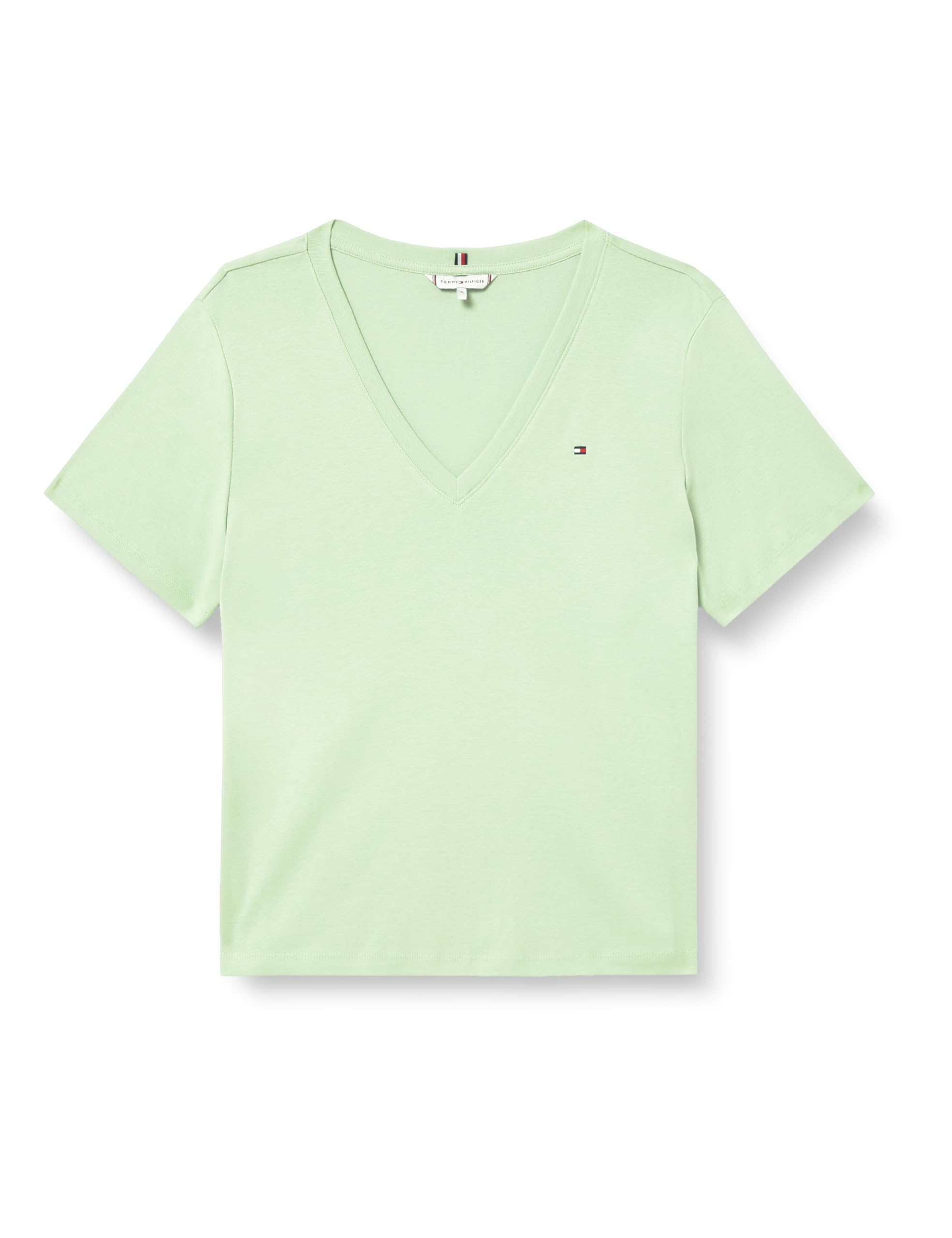 Tommy Hilfiger Damen Slim Cody V-Nk Ss Ww0Ww40584, Grün, XXS