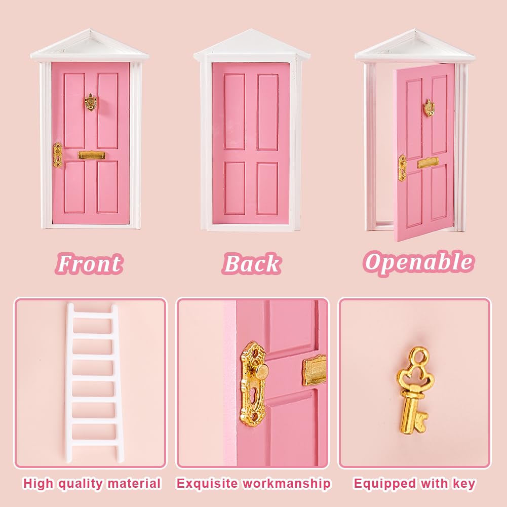 AHANDMAKER Little Tooth Fairy Door Kits with Accessories, Pretending Prop Decorations Kits - Image 4