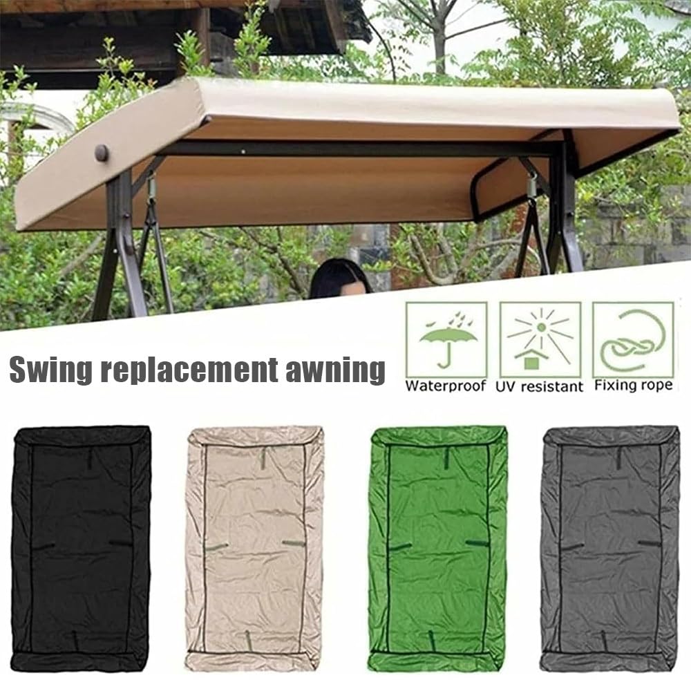 Ersatzdach Für Hollywoodschaukel 191x120cm 213x122cm Hollywoodschaukel Dach Für Veranda, Ersatz-Bezug Sonnendach Für Gartenschaukel(Gray,75x47x9in(191x120x23cm))