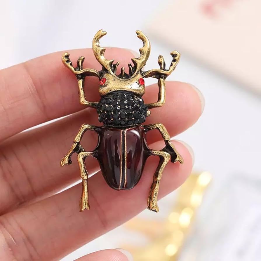Amazon.co.jp: 夏のブローチ クワガタ虫 かわいい レディース メンズ