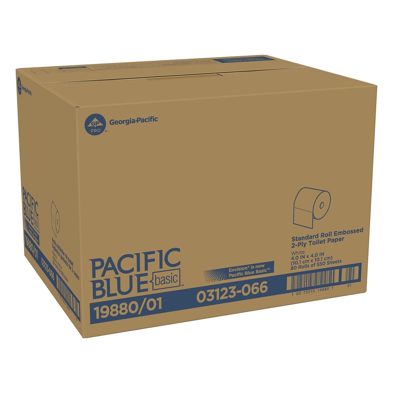 GEORGIA PACIFIC Envision Bath Tissue 4.5X4.05 550Sht Wht, 80 CT