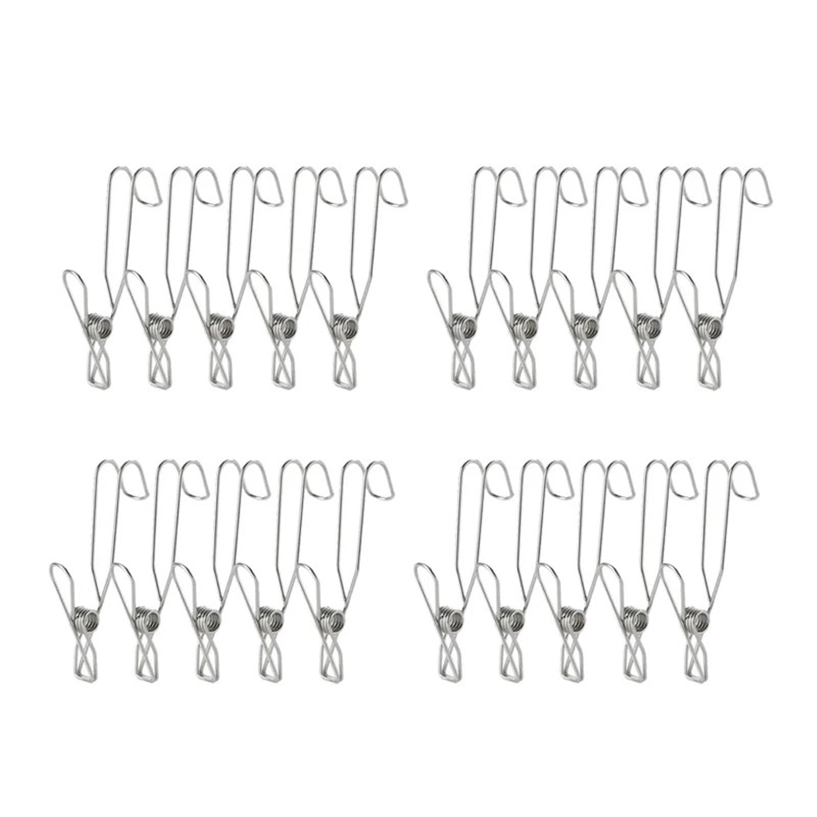 10/20Pcs Edelstahl Lange Schwanz Clip Metall Haken Kleidung Pegs Wäsche Lagerung Foto Bad Küche Wäscheklammern Handtuch Für Kleidung(20Pcs)