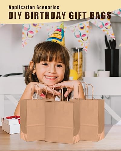 Miniatura 6 de Bakepacker Paquete de 30 bolsas de papel de regalo de tamaño mediano con asas a granel de 10.6 x 8.3 x 4.3 pulgadas, bolsas de compras de papel