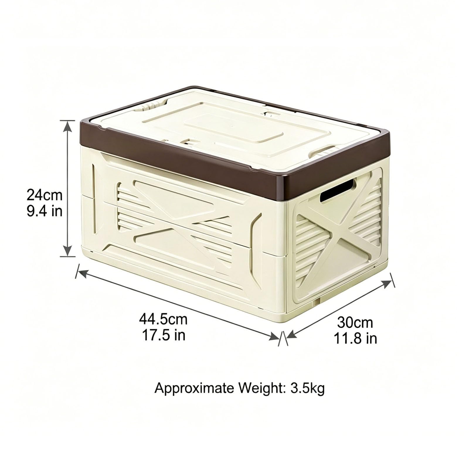 Camping Aufbewahrungsbox mit Holzoptik Deckel, Faltbare Klappbox | Modernes Design für Camping Küche, Auto, Picknick, Wohnmobil und Outdoor Abenteuer