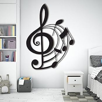 Amazon.co.jp: zwxqe 抽象音符 ウォールアート | メタル音符 ウォール