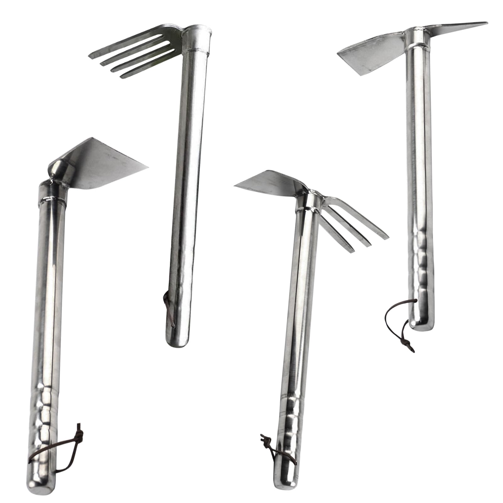 Unkraut Entferner Gerät Edelstahl, Unkrautjäter Unkrautzieher Unkrautmesser Wurzelstecher Entferner Gerät Unkraut Stecher Harke, Fugenkratzer Mit Stiel Gartenwerkzeug (40 cm,Vierteiliges Set)