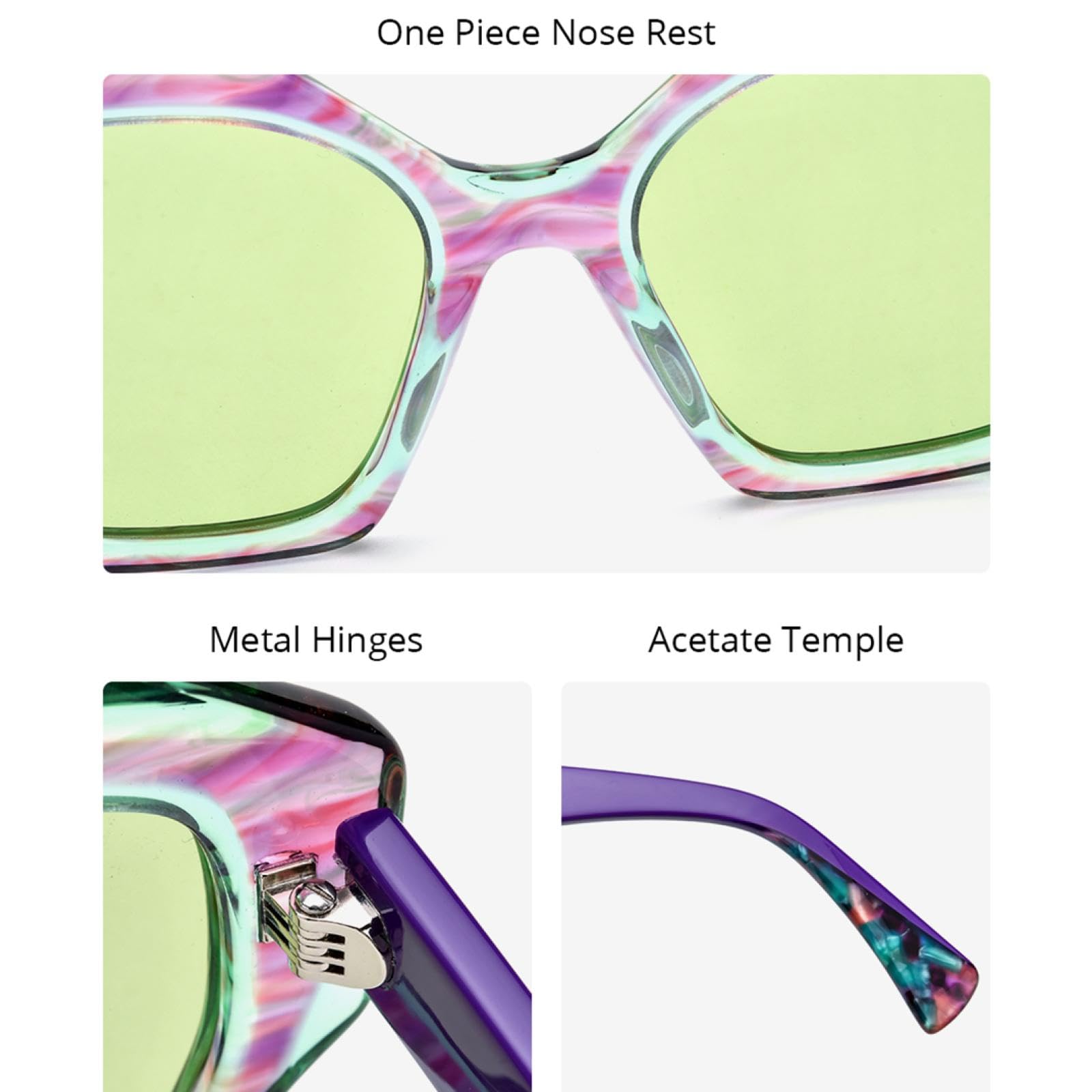 Gafas de sol polarizadas de acetato para mujer, gruesas, de gran tamaño