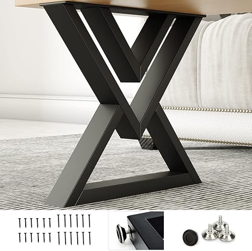 Patas de mesa de centro de 16 pulgadas, patas de escritorio de metal en forma de diamante, color negro, base de silla de banco moderna industrial,