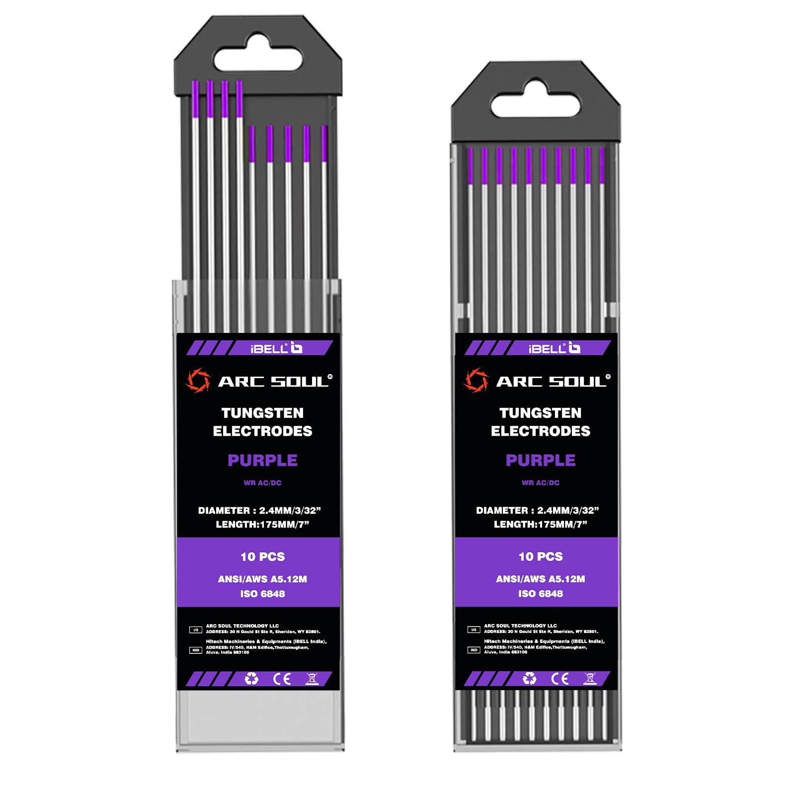 iBELL ARC SOUL High Stability Purple Tungsten Welding Rods 2.4mm Dia & 175mm Length for Various Alloy Types and Versatile Welding Needs with AC&DC Compatibility - Pack of 10 (B0D7W2MY4R) Amazon Price History, Amazon Price Tracker