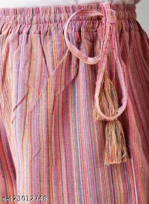 Image of Cotton Regular fit Palazzo | Flared Palazzo Pants with Pocket for Women & Girls 1,Multi Pink 3XL