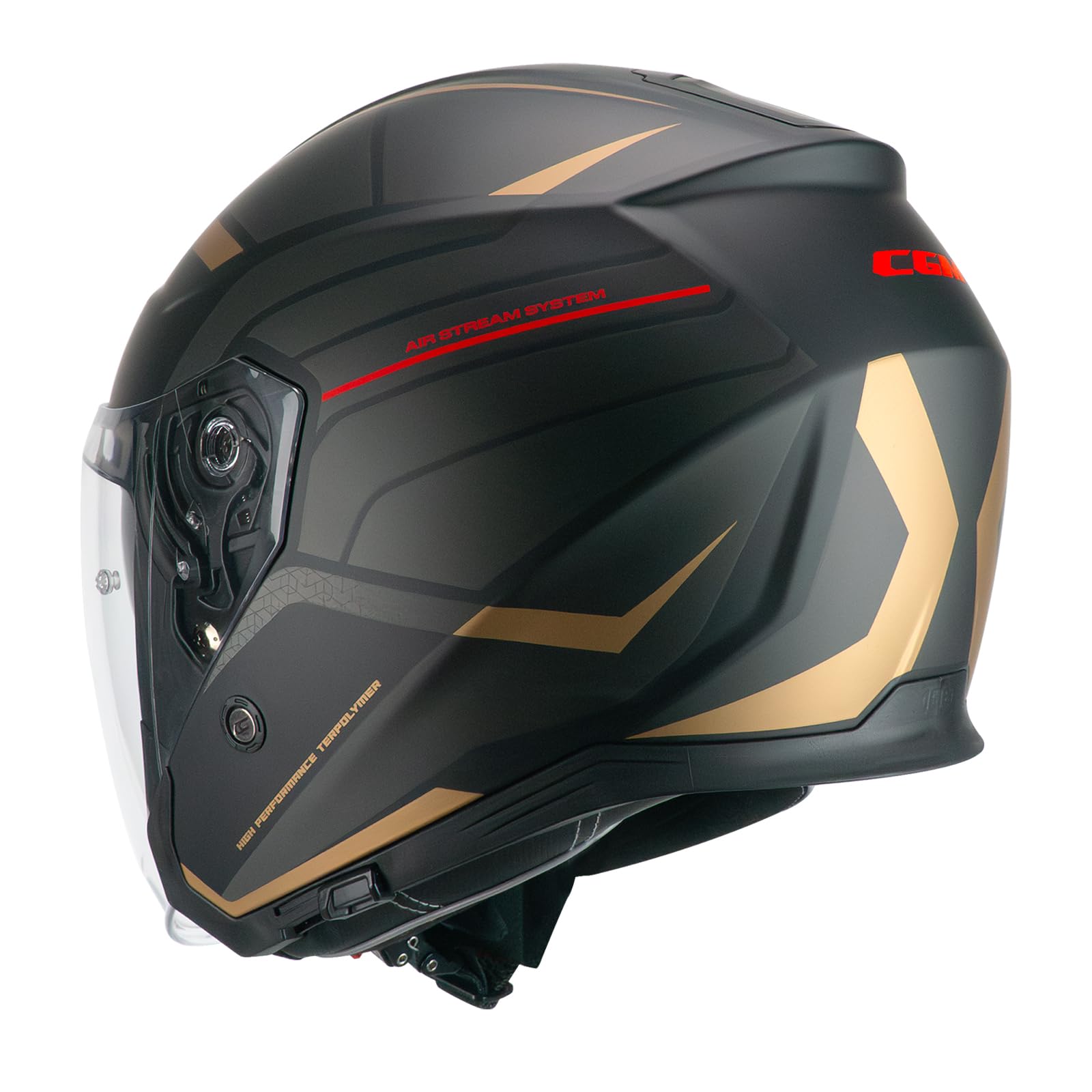 CGM Casco open face, 136S RNA RACE Grigio Rosso opaco, L