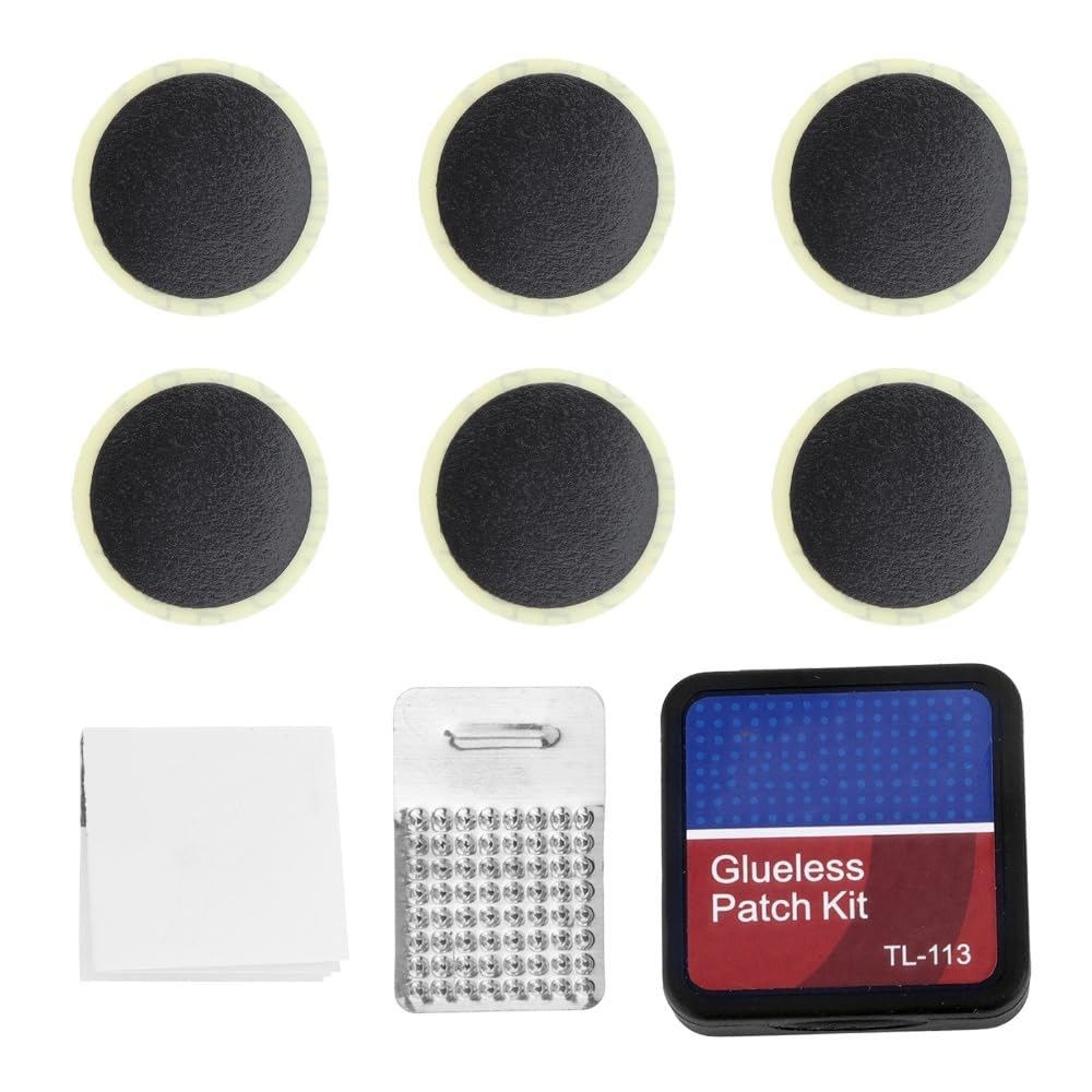 Bike Tire Repair Kit Inner Tube Bike Patch Glueless Self Adhesive Patches Rasp for Road and Mountain Bikes