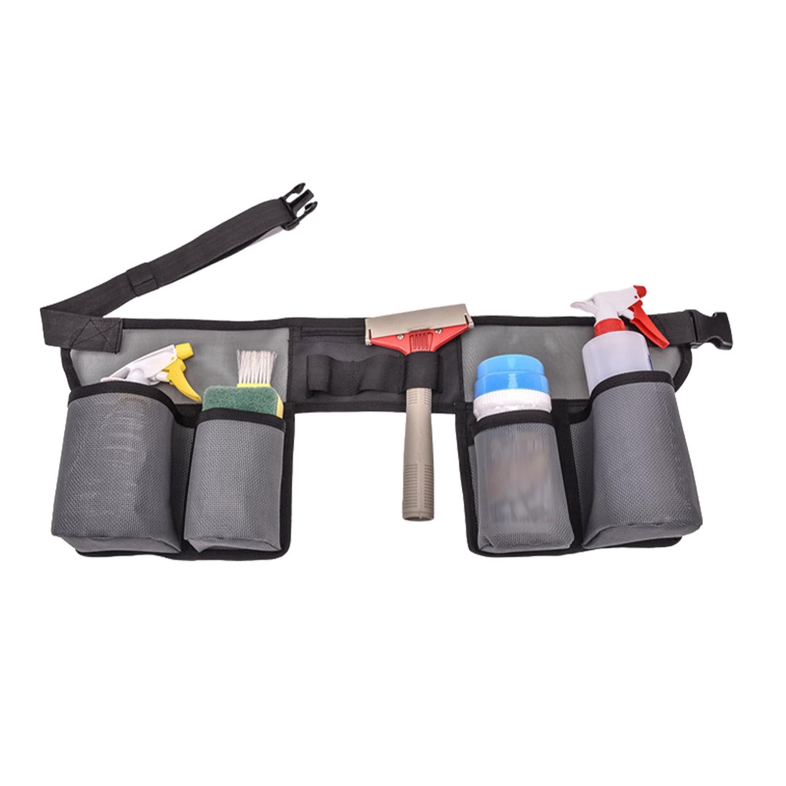 Genikeer Waist Tool Pouch | Housekeeping Belt | Window Cleaning Pouch | Waist Bag Belt Pouch Pocket Storage Organiser Tools Holder for Janitorial, Custodial, Sanitation