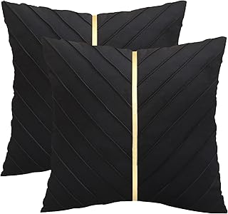 Tosleo Velvet Throw Pillow Covers 18x18 Pack of 2,Decorative Couch Luxury Modern Pillow Covers for Living Room Bedroom Sof...