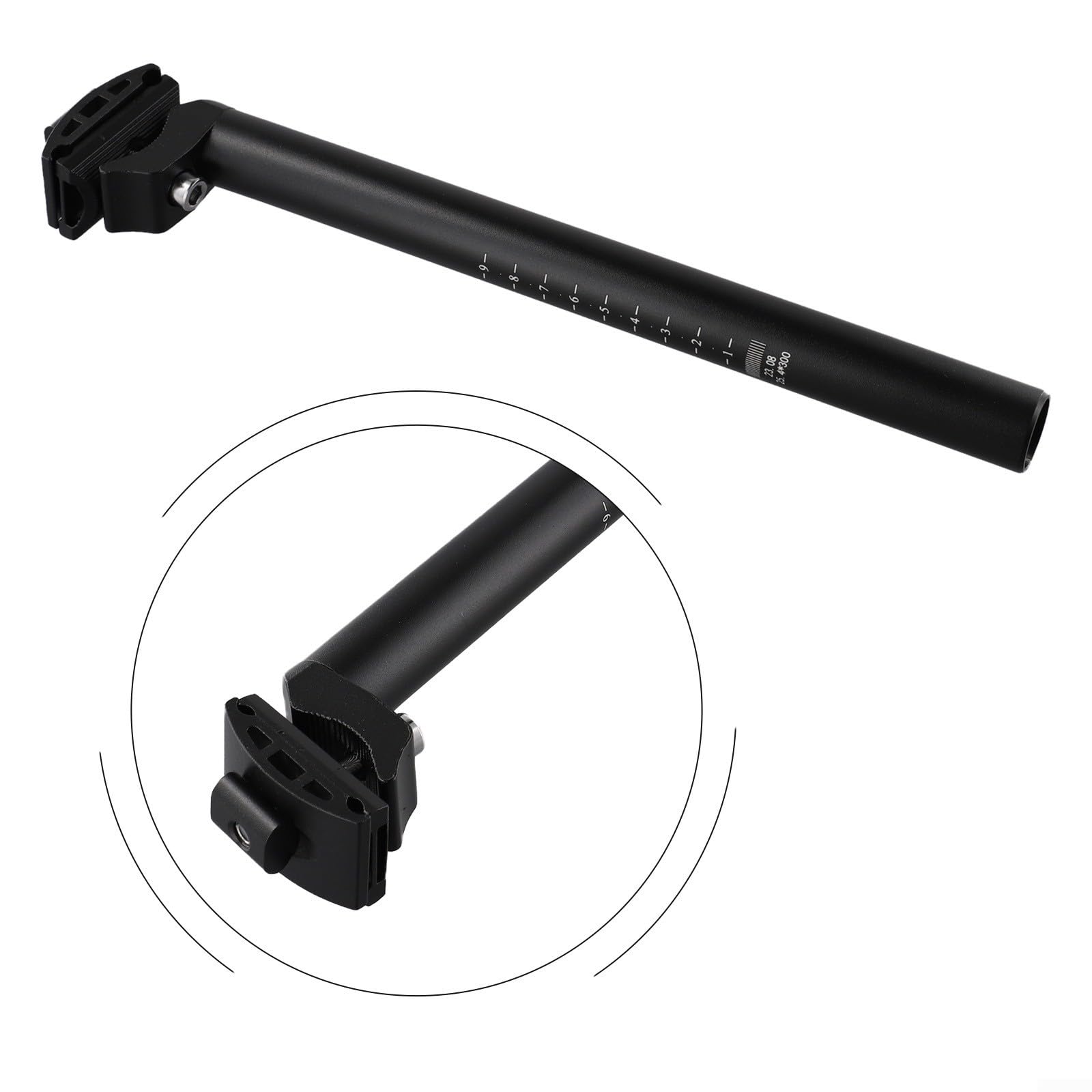 Lega di alluminio Bike Reggisella 27.2mm 30.8mm 31.6mm 25.4mm per Strada Mountain Bicicletta Nero 300mm