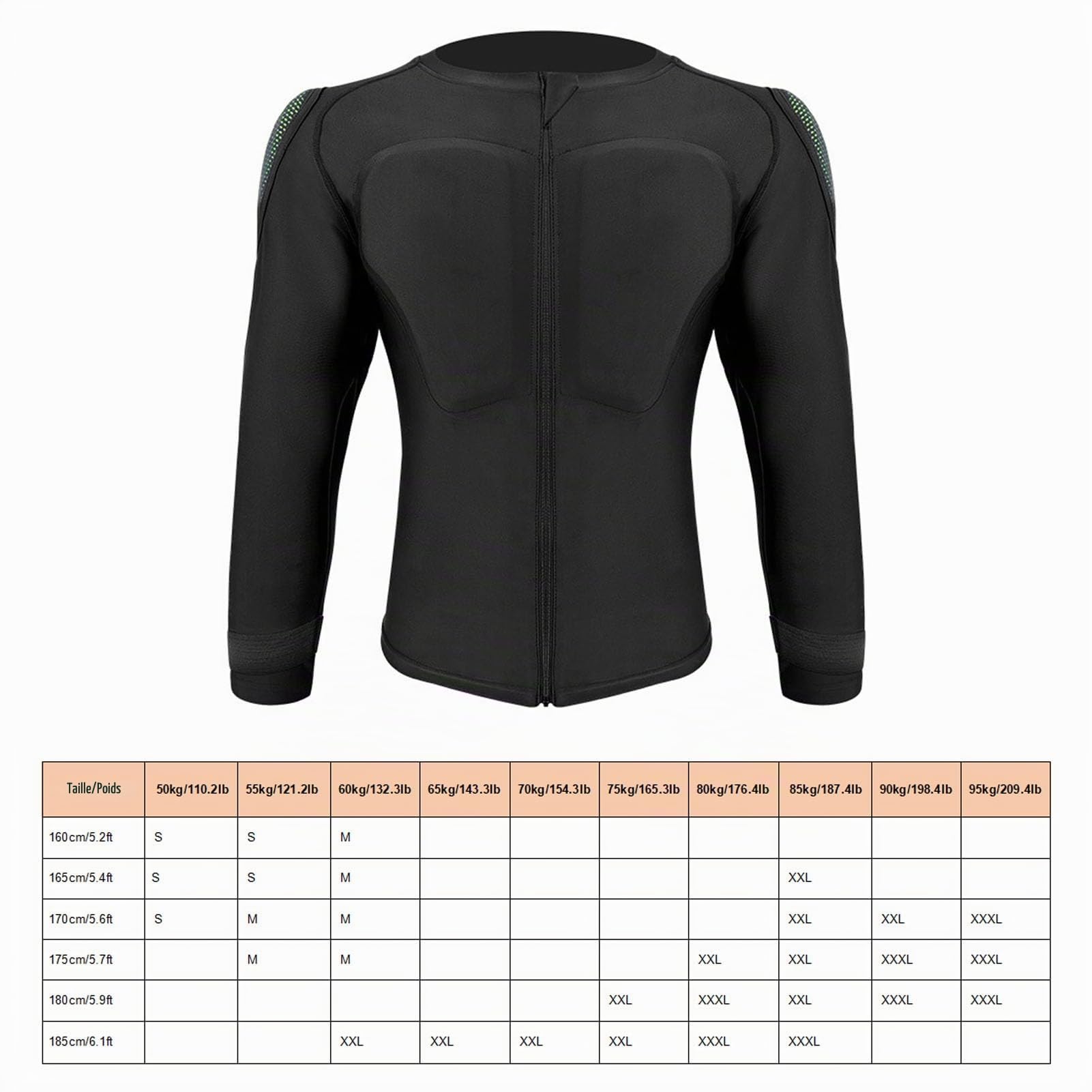 POENVFPO Chemise Blinde Protectrice, équipement Complet du Haut du Corps avec des Coussinets D'absorption de Choc Protection de Moto Respirante pour la Conduite